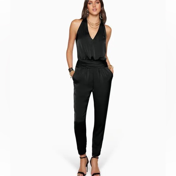 Ramy Brook Kingston Halter jumpsuit - NAVY BLUE - Picture 1 of 5
